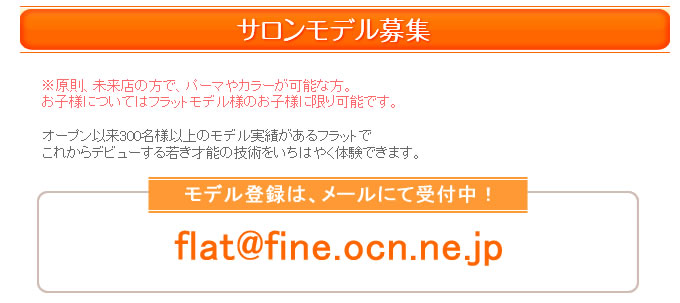 カットモデル募集